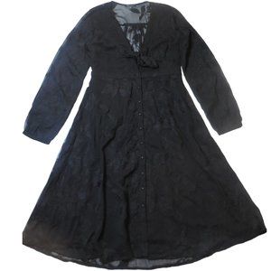 Dress button-down NWT fit & flare long sleeve bellow knee chiffon floral